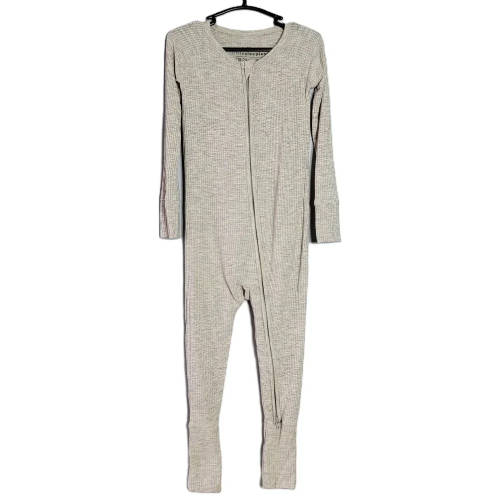 Little Sleepies Bamboo Oatmeal Ribbed Zippy‎ 18-24 Months Pajamas Footie Sleeper